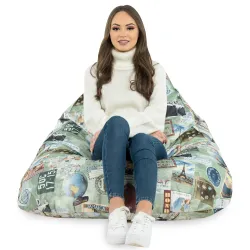 Pouf Poire de Sol XL Bermuda - Tissu Imprimé Premium – vue 67
