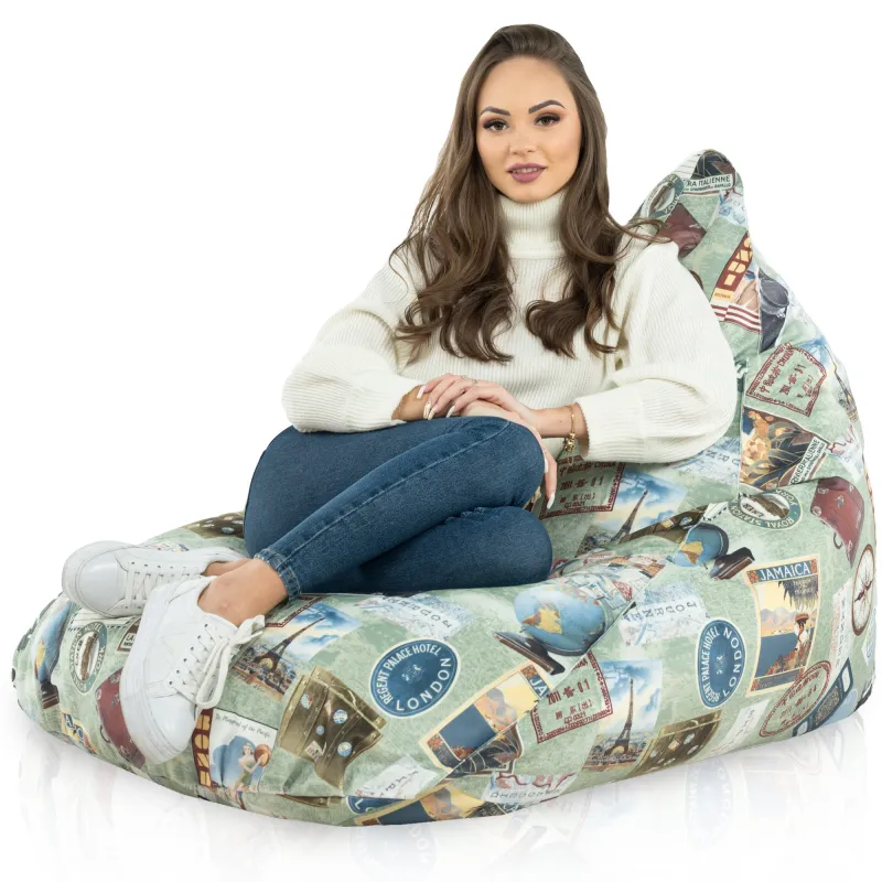Pouf Poire de Sol XL Bermuda - Tissu Imprimé Premium – vue 51
