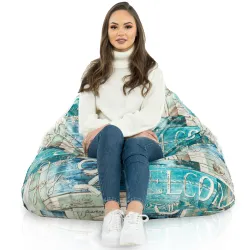 Pouf Poire de Sol XL Bermuda - Tissu Imprimé Premium – vue 70