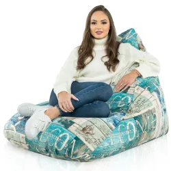 Pouf Poire de Sol XL Bermuda - Tissu Imprimé Premium – vue 54