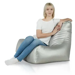 Fauteuil Pouf avec Dossier Bali - Simili-cuir