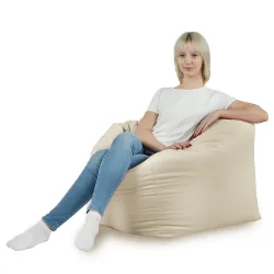Fauteuil Pouf Siège de Sol Cube Amalfi - Velours Soft – vue 18