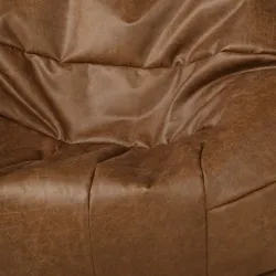 Marron Fauteuil Poire Pouf De Football - Cuir Naturel Premium – vue 3