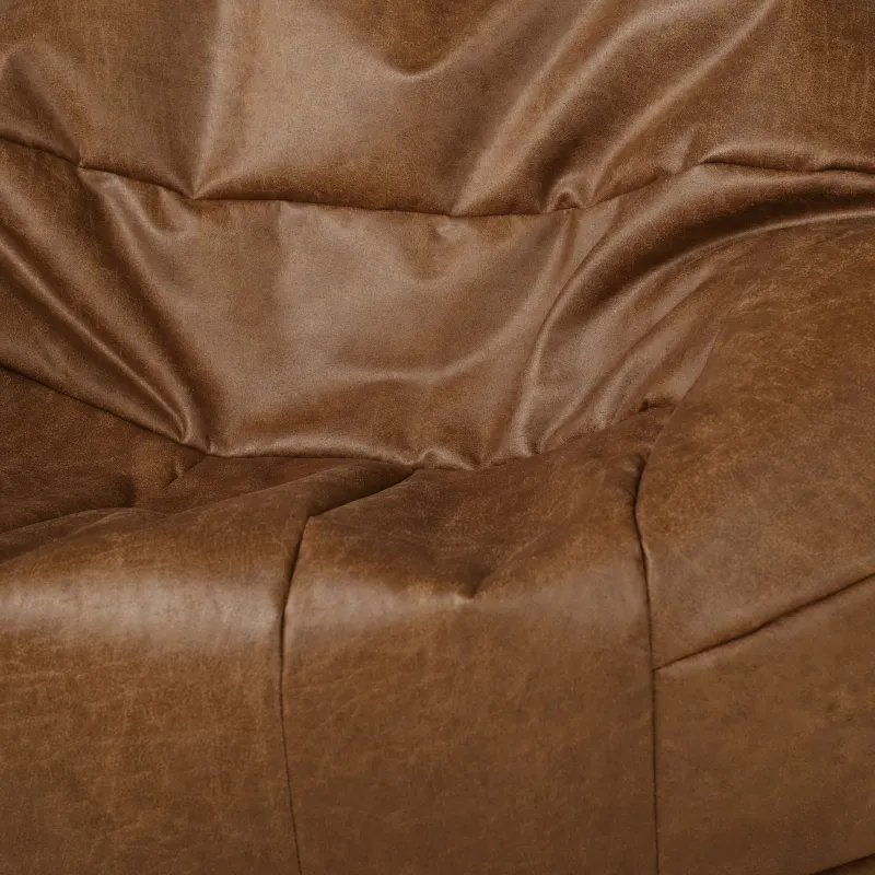 Marron Fauteuil Poire Pouf De Football - Cuir Naturel Premium – vue 3