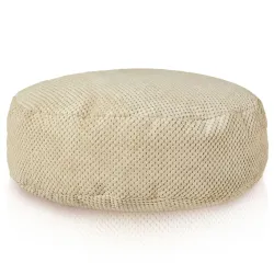 Pouf Repose-pieds Rond - Velours Texturé Dot