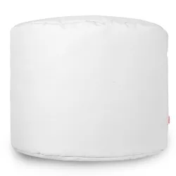 Pouf cylindrique blanc, idéal pour une décoration extérieure moderne