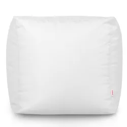 Pouf carré blanc polyvalent pour une utilisation intérieure et extérieure