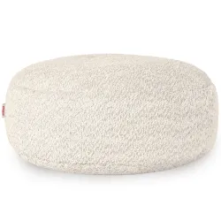 Pouf Repose-pieds Rond - Laine Bouclée