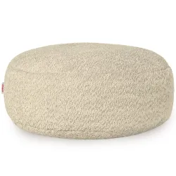 Pouf Repose-pieds Rond - Laine Bouclée