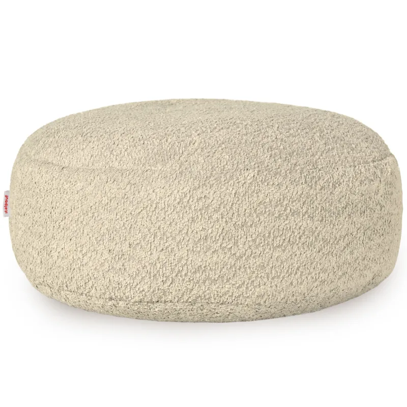 Pouf Repose-pieds Rond - Laine Bouclée