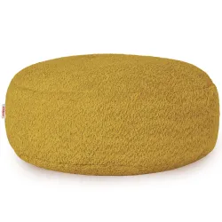 Pouf Repose-pieds Rond - Laine Bouclée