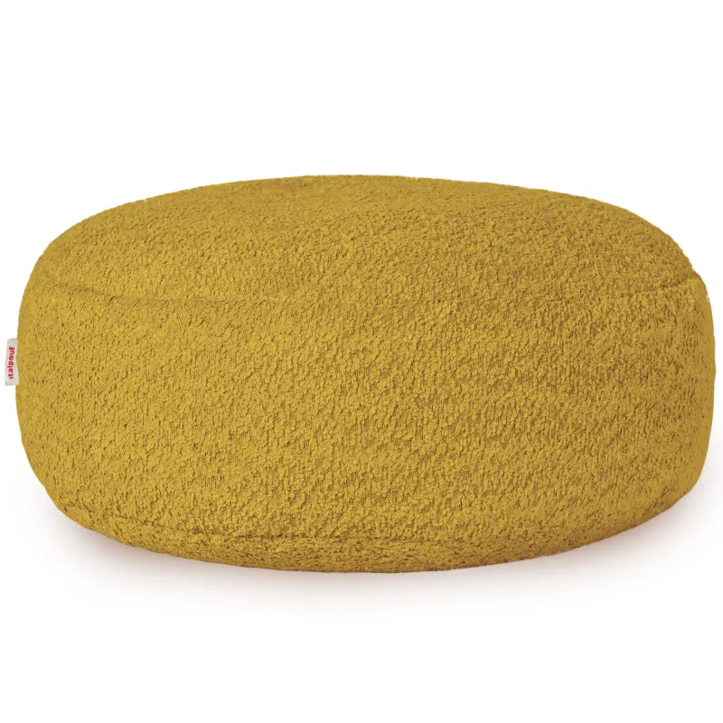 Pouf Repose-pieds Rond - Laine Bouclée