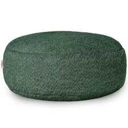 Pouf Repose-pieds Rond - Laine Bouclée