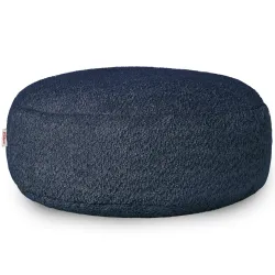Pouf Repose-pieds Rond - Laine Bouclée