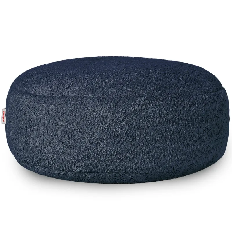 Pouf Repose-pieds Rond - Laine Bouclée