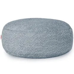 Pouf Repose-pieds Rond - Laine Bouclée