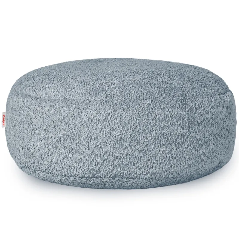 Pouf Repose-pieds Rond - Laine Bouclée