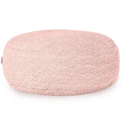 Pouf Repose-pieds Rond - Laine Bouclée