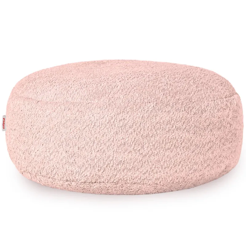Pouf Repose-pieds Rond - Laine Bouclée