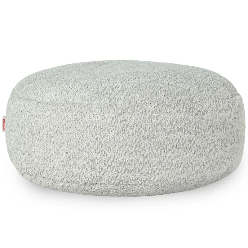 Pouf Repose-pieds Rond - Laine Bouclée