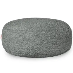 Pouf Repose-pieds Rond - Laine Bouclée