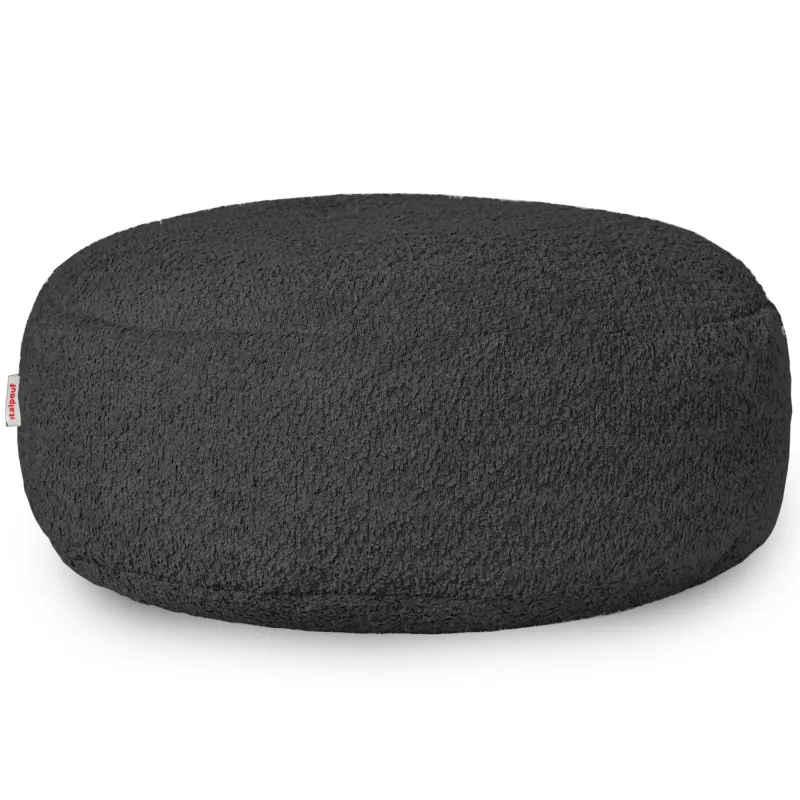 Pouf Repose-pieds Rond - Laine Bouclée