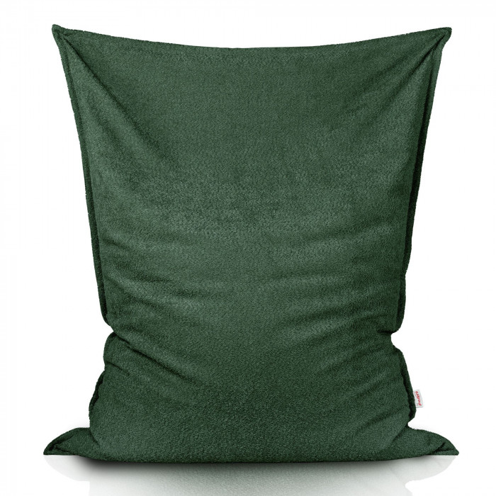 Vert foncé bouclé pouf poire coussin pour enfants