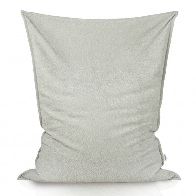 Gris clair bouclé pouf poire coussin