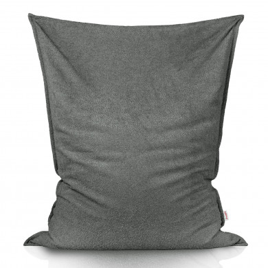 Gris bouclé pouf poire coussin