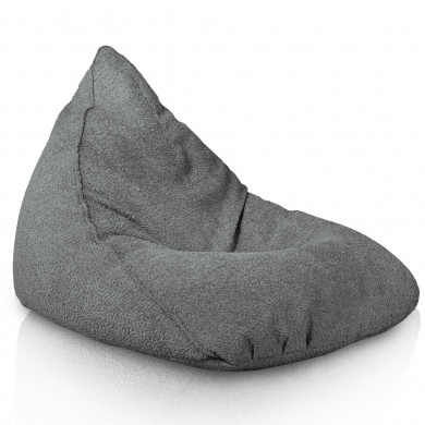 Gris pouf poire bermuda Bouclé