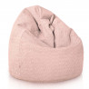 Rose poudré pouf poire bouclé