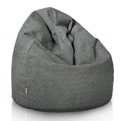 Gris pouf poire bouclé