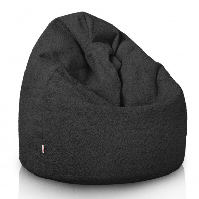 Noire pouf poire bouclé
