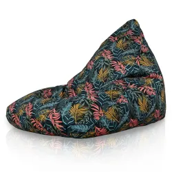 Pouf Poire de Sol XL Bermuda - Tissu Imprimé Premium