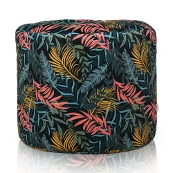 Pouf Rond Cylindre - Tissu Imprimé Premium