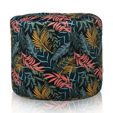 Pouf Rond Cylindre - Tissu Imprimé Premium
