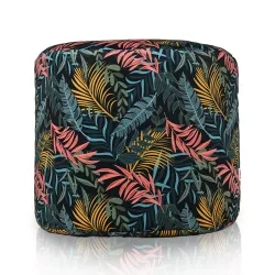 Pouf Rond Cylindre - Tissu Imprimé Premium – vue 2