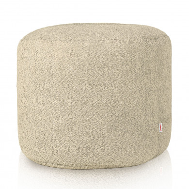 Pouf boucle cylindre beige