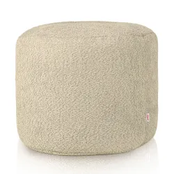 Pouf Rond Cylindre - Laine Bouclée