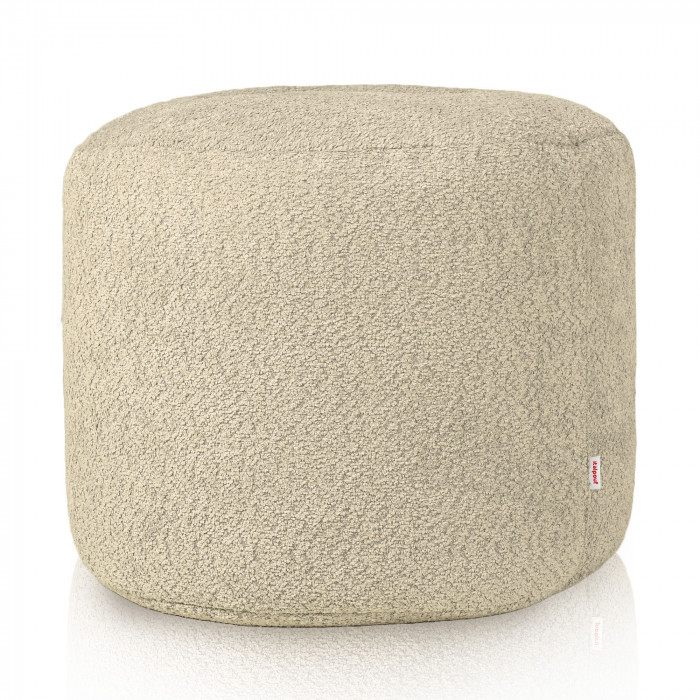 Pouf boucle cilindro beige