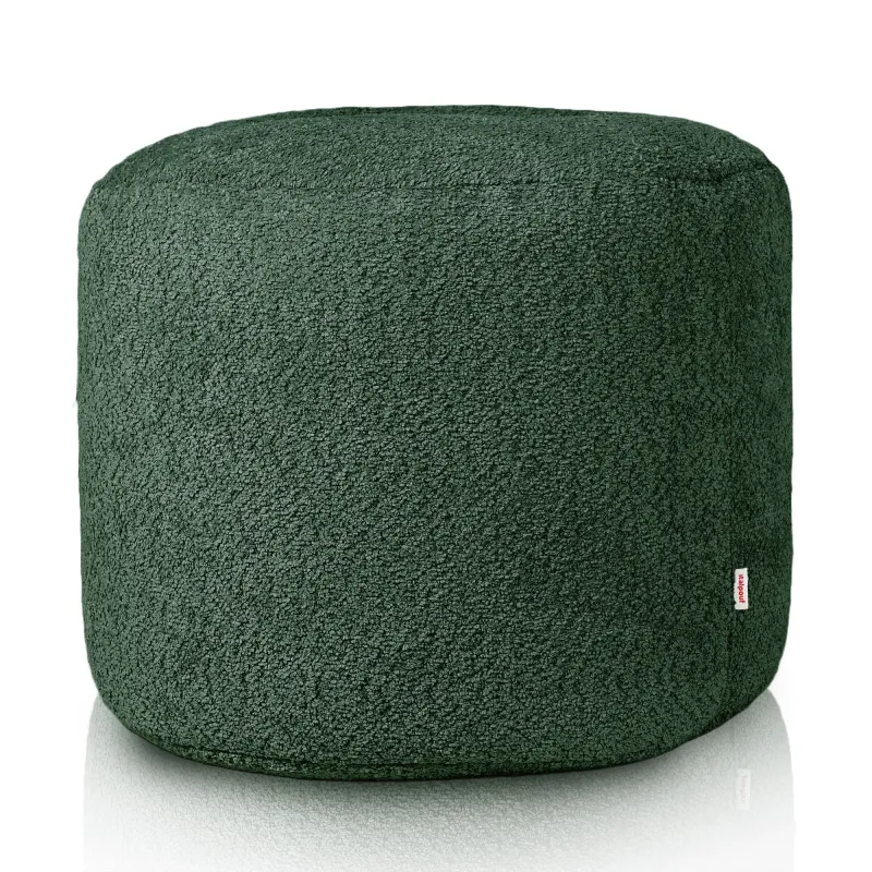 Pouf Rond Cylindre - Laine Bouclée