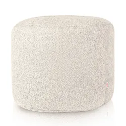 Pouf Rond Cylindre - Laine Bouclée