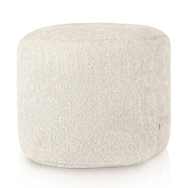 Pouf Rond Cylindre - Laine Bouclée