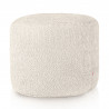 Pouf boucle cylindre écru