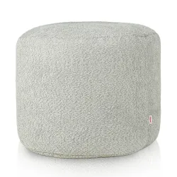 Pouf Rond Cylindre - Laine Bouclée