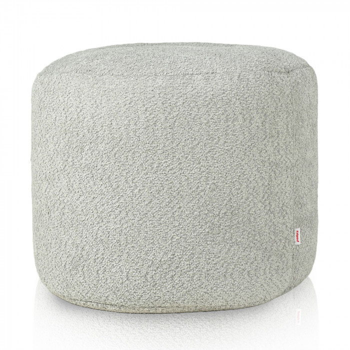 Pouf boucle cilindro gris claro