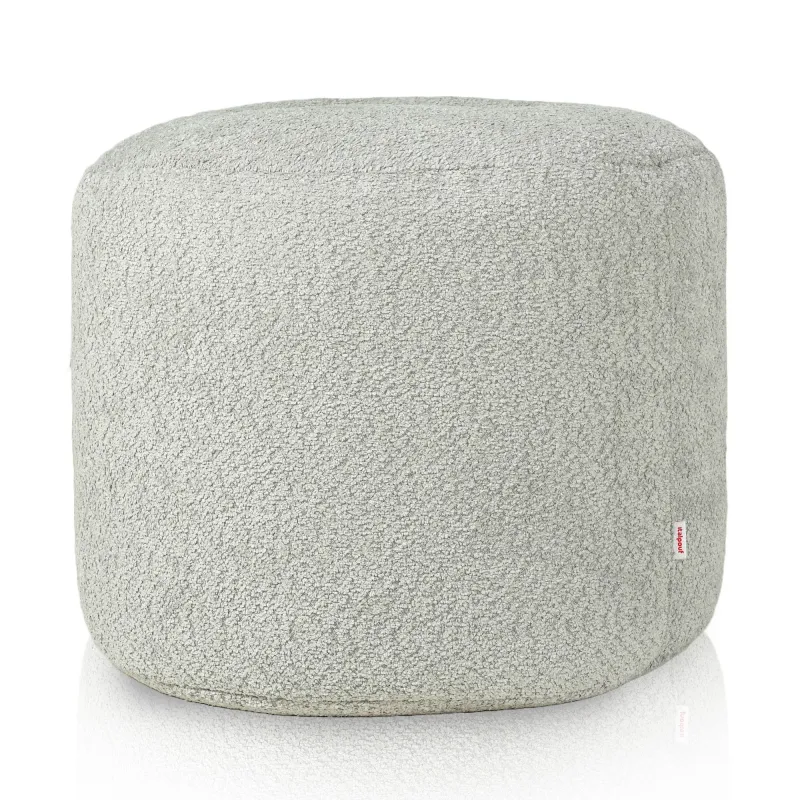 Pouf Rond Cylindre - Laine Bouclée