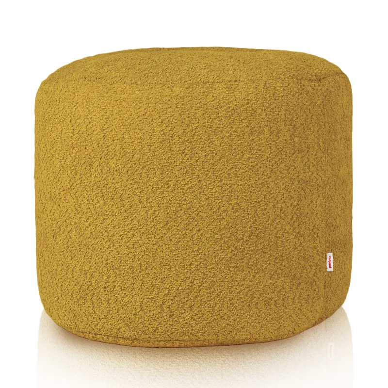 Pouf Rond Cylindre - Laine Bouclée