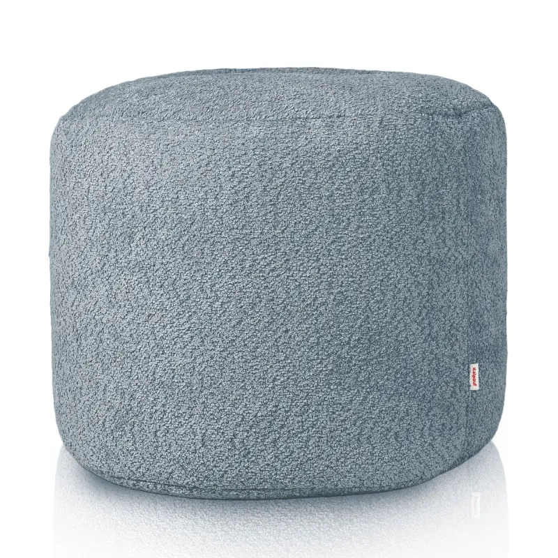 Pouf Rond Cylindre - Laine Bouclée