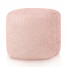 Pouf boucle cylindre rose poudré